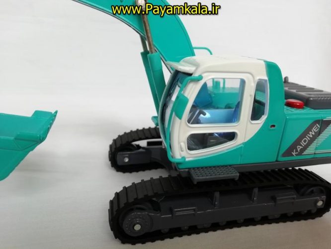 (تمام فلزی) اسباب بازی ماکت جعبه دار چراغدار+صدادار بیل مکانیکی (EXCAVATING MACHINERY BY KDW) مقیاس 1:40