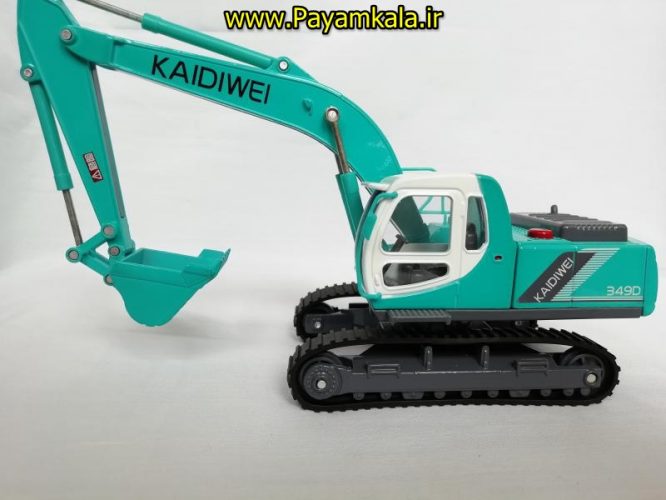 (تمام فلزی) اسباب بازی ماکت جعبه دار چراغدار+صدادار بیل مکانیکی (EXCAVATING MACHINERY BY KDW) مقیاس 1:40