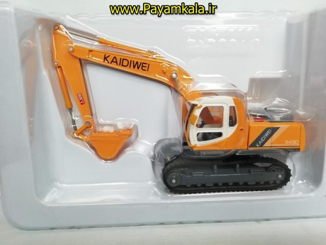 (تمام فلزی) اسباب بازی ماکت جعبه دار چراغدار+صدادار بیل مکانیکی (EXCAVATING MACHINERY BY KDW) مقیاس 1:40