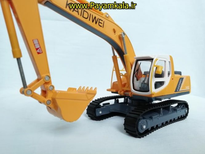 (تمام فلزی) اسباب بازی ماکت جعبه دار چراغدار+صدادار بیل مکانیکی (EXCAVATING MACHINERY BY KDW) مقیاس 1:40