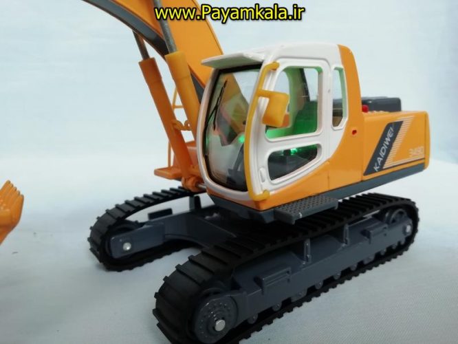 (تمام فلزی) اسباب بازی ماکت جعبه دار چراغدار+صدادار بیل مکانیکی (EXCAVATING MACHINERY BY KDW) مقیاس 1:40