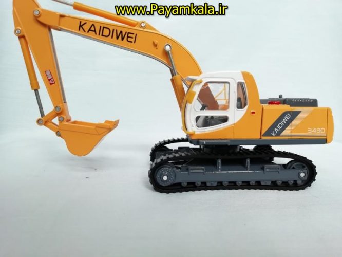 (تمام فلزی) اسباب بازی ماکت جعبه دار چراغدار+صدادار بیل مکانیکی (EXCAVATING MACHINERY BY KDW) مقیاس 1:40