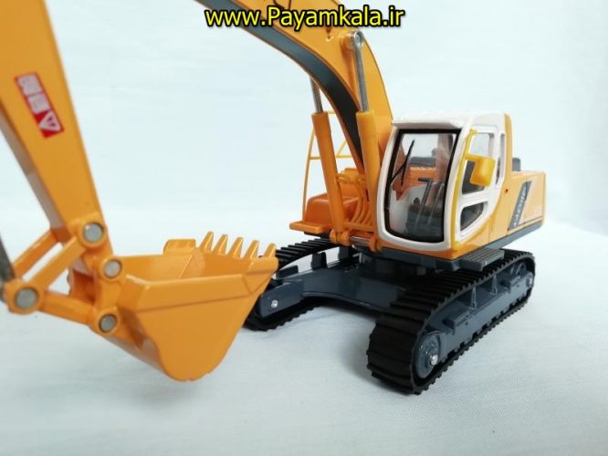 (تمام فلزی) اسباب بازی ماکت جعبه دار چراغدار+صدادار بیل مکانیکی (EXCAVATING MACHINERY BY KDW) مقیاس 1:40