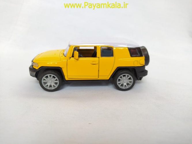 ماشین فلزی موزیکال-چراغدار (TOYOTA FJ CRUISER BY TIAN DU) زرد (1:32)