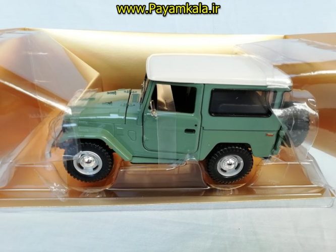 ماکت ماشین فلزی قدیمی تویوتا اف جی کروزر 1:24 (TOYOTA FJ40 BY MOTORMAX) سری پلاتینوم