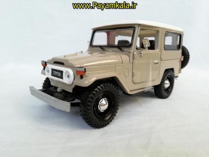 ماکت ماشین فلزی قدیمی تویوتا اف جی کروزر 1:24 (TOYOTA FJ40 BY MOTORMAX) سری پلاتینوم