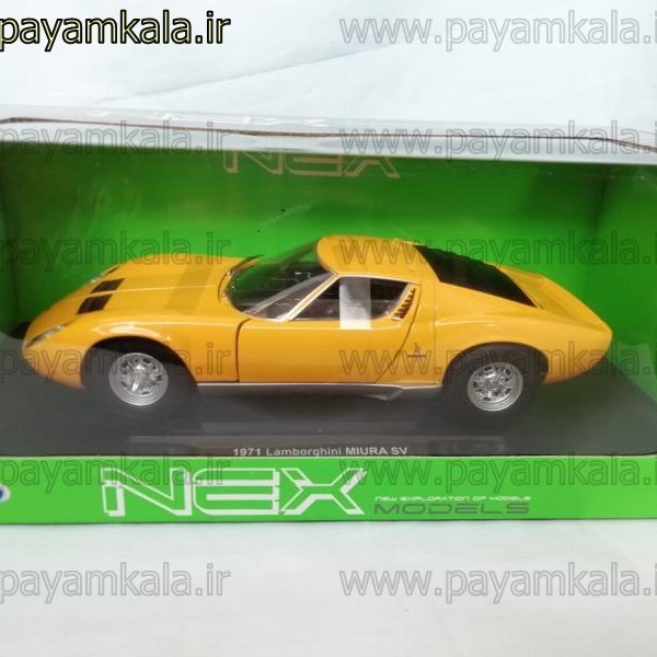 ماشین فلزی لامبورگینی میورا (1:18) (LAMBORGHINI MURA SV 1971 BY WELLY) زرد