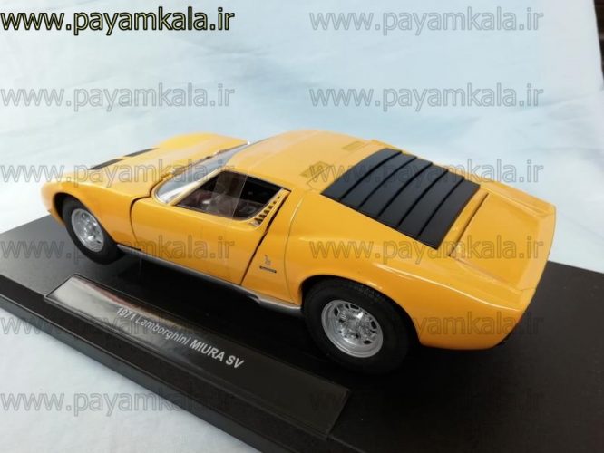 ماشین فلزی لامبورگینی میورا (1:18) (LAMBORGHINI MURA SV 1971 BY WELLY) زرد