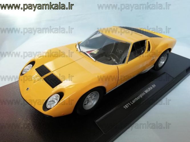 ماشین فلزی لامبورگینی میورا (1:18) (LAMBORGHINI MURA SV 1971 BY WELLY) زرد