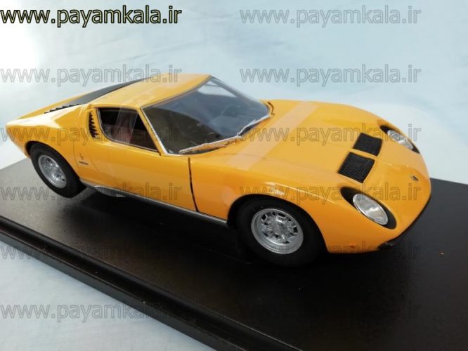 ماشین فلزی لامبورگینی میورا (1:18) (LAMBORGHINI MURA SV 1971 BY WELLY) زرد