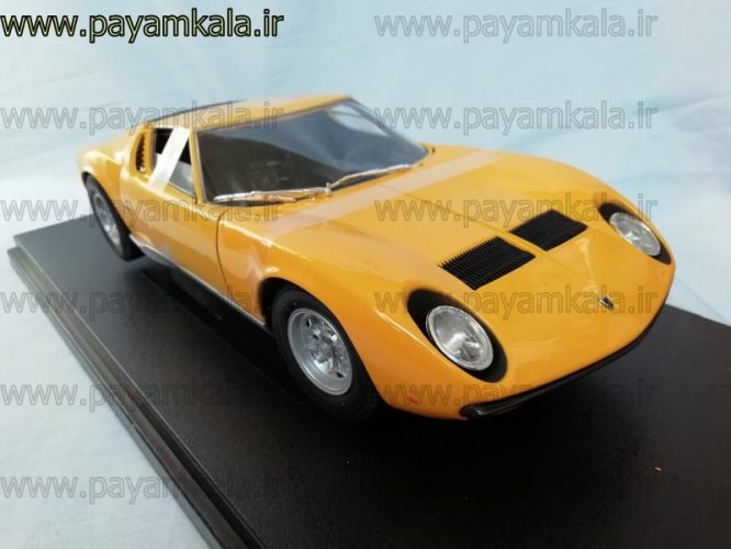 ماشین فلزی لامبورگینی میورا (1:18) (LAMBORGHINI MURA SV 1971 BY WELLY) زرد