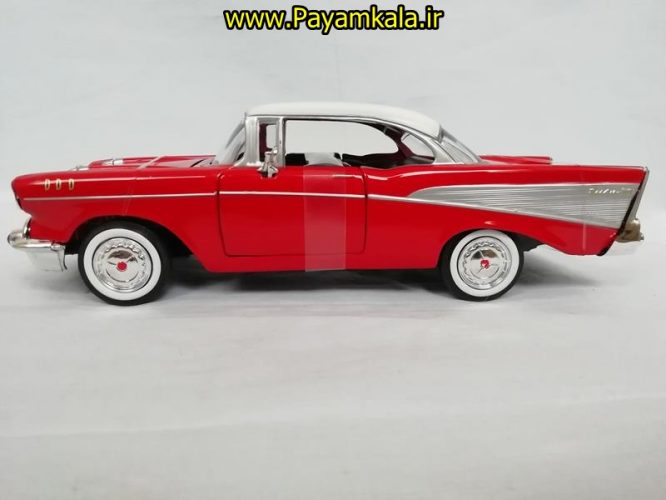 ماشین فلزی بل ایر (1:24)(chevy bel air 1957) قرمز