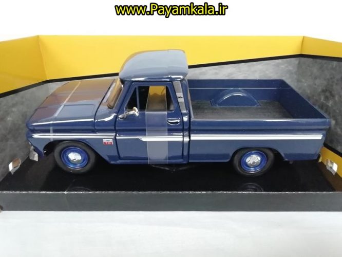 ماشین فلزی وانت شورلت (1:24)(CHEVY PICKUP FLEETSIDE 1966) سرمه ای