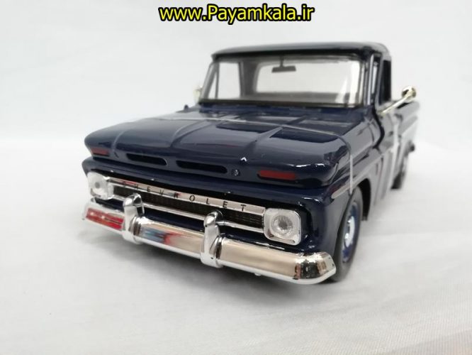 ماشین فلزی وانت شورلت (1:24)(CHEVY PICKUP FLEETSIDE 1966) سرمه ای