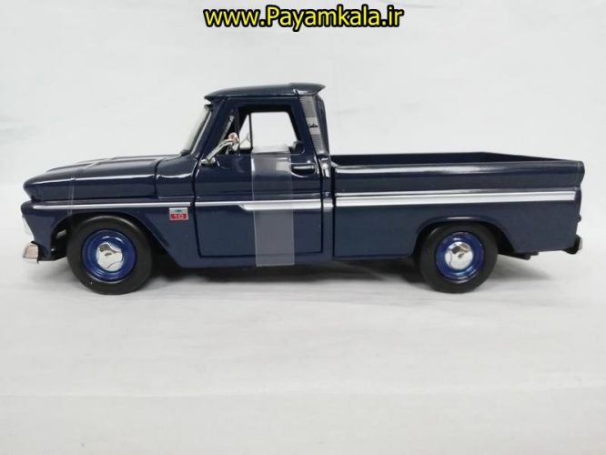 ماشین فلزی وانت شورلت (1:24)(CHEVY PICKUP FLEETSIDE 1966) سرمه ای