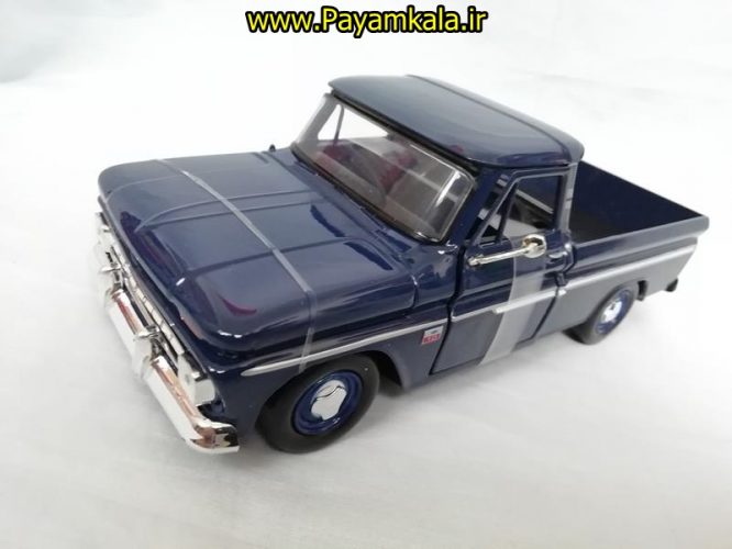 ماشین فلزی وانت شورلت (1:24)(CHEVY PICKUP FLEETSIDE 1966) سرمه ای