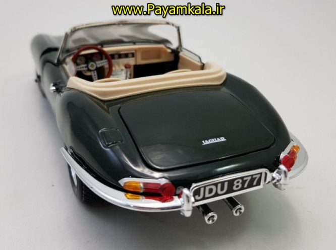 ماشین فلزی جگوار (1:18) (JAGUAR E-TYPE CABRIOLET BY BURAGO) سبز تیره