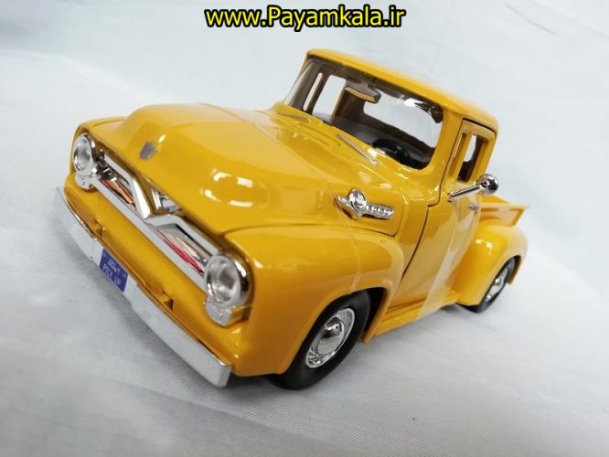 ماشین فلزی وانت فورد(1:24)(PICKUP F-100 FORD 1955) زرد