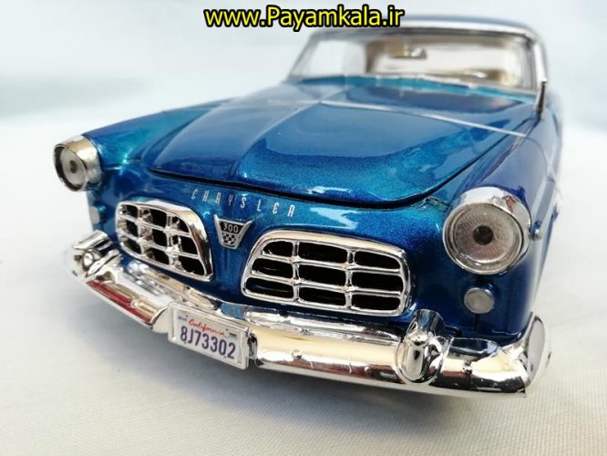 ماشین فلزی کرایسلر (1:24) (1955 CHRYSLER C300 BY MOTORMAX) آبی متالیک