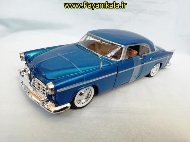 ماشین فلزی کرایسلر (1:24) (1955 CHRYSLER C300 BY MOTORMAX) آبی متالیک