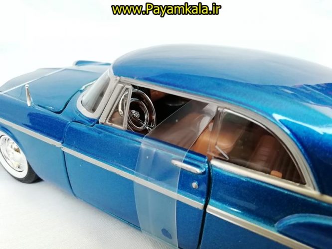 ماشین فلزی کرایسلر (1:24) (1955 CHRYSLER C300 BY MOTORMAX) آبی متالیک