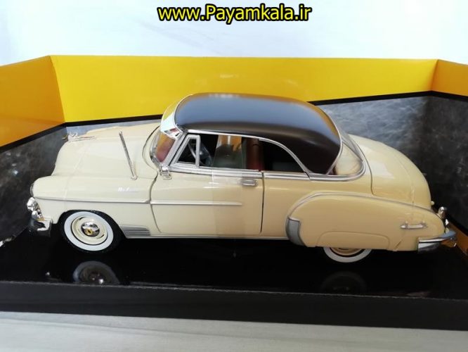 ماشین فلزی شورلت بل ایر(1:24) ( 1950 CHEVY BEL AIR) کرم رنگ