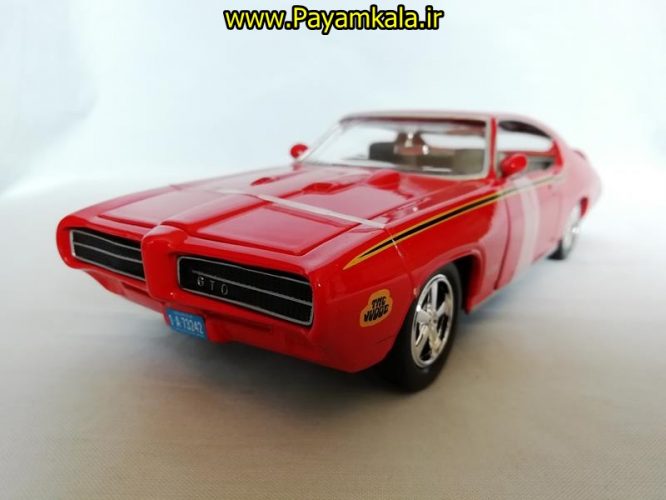 ماشین فلزی شورلت پونتیاک (1:24)(MOTORMAX PONTIAC GTO 1969) نارنجی