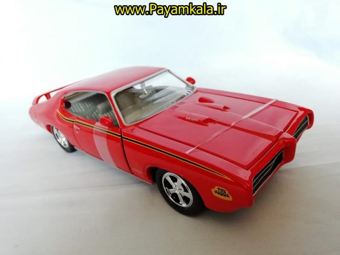 ماشین فلزی شورلت پونتیاک (1:24)(MOTORMAX PONTIAC GTO 1969) نارنجی