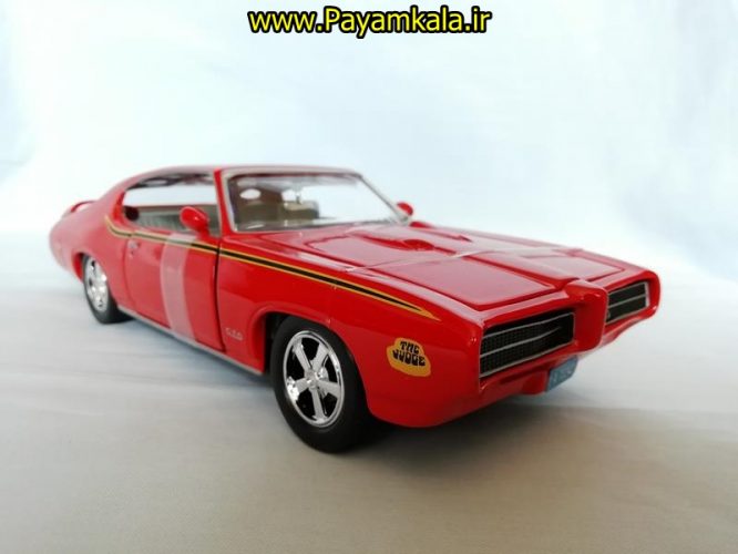 ماشین فلزی شورلت پونتیاک (1:24)(MOTORMAX PONTIAC GTO 1969) نارنجی