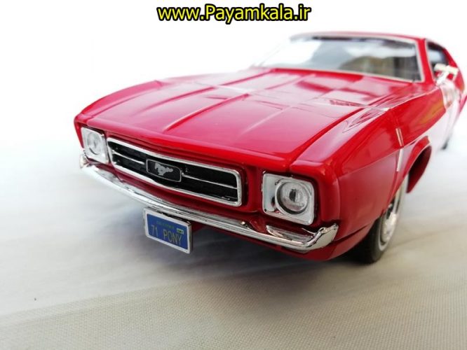 ماشین فلزی فورد موستانگ (1:24) (FORD MUSTANG SPORTSROOF 1971 MOTORMAX) قرمز