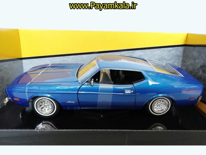 ماشین فلزی فورد موستانگ (1:24) (FORD MUSTANG SPORTSROOF 1971 MOTORMAX) آبی