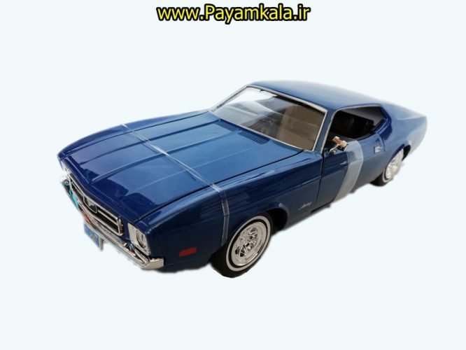 ماشین فلزی فورد موستانگ (1:24) (FORD MUSTANG SPORTSROOF 1971 MOTORMAX) آبی