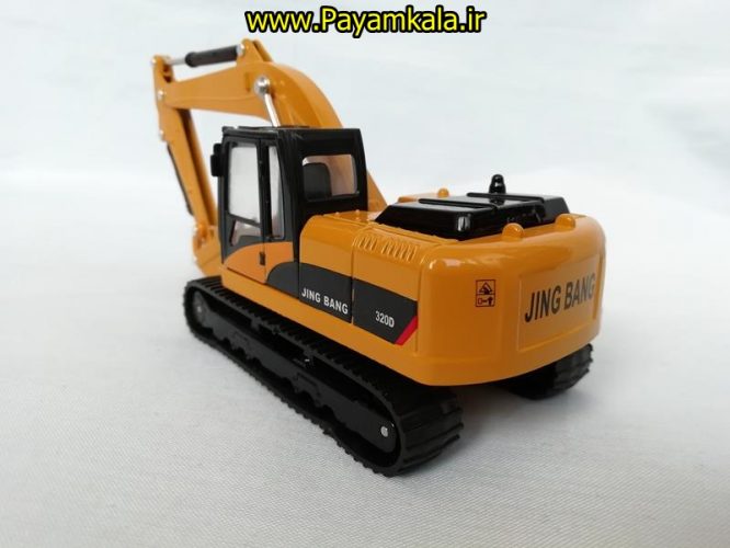 ماکت فلزی بیل مکانیکی (ECCAVATOR BY JING BANG 1:60) جعبه دار زرد