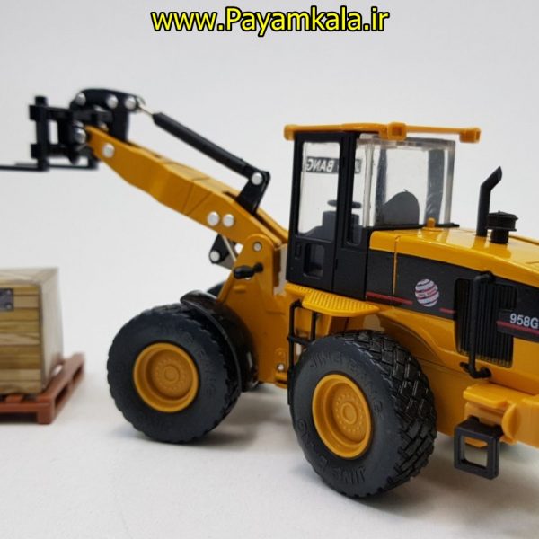 ماکت فلزی لودر لیفتراک (WHEEL FORKLIFT BY JING BANG 1:60) جعبه دار