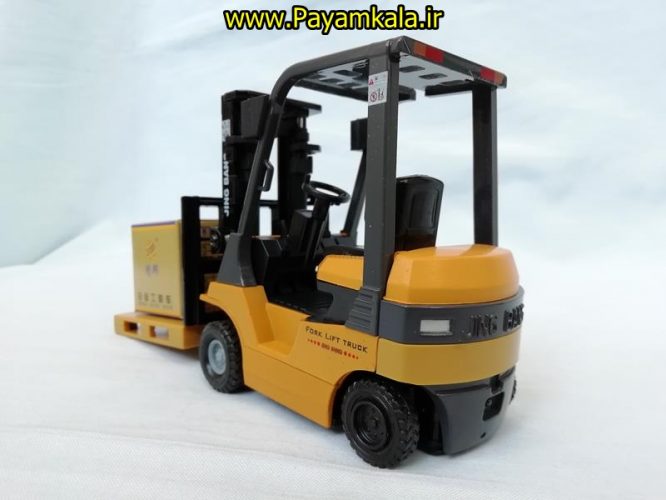 ماکت فلزی لیفتراک (LIFT TRUCK 1:60 BY JING BANG)(جعبه دار) رنگ زرد