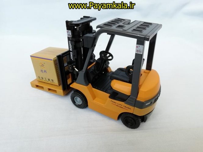 ماکت فلزی لیفتراک (LIFT TRUCK 1:60 BY JING BANG)(جعبه دار) رنگ زرد