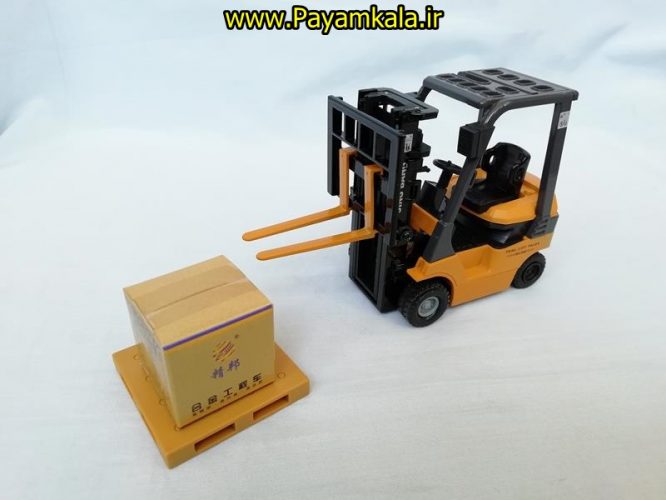 ماکت فلزی لیفتراک (LIFT TRUCK 1:60 BY JING BANG)(جعبه دار) رنگ زرد