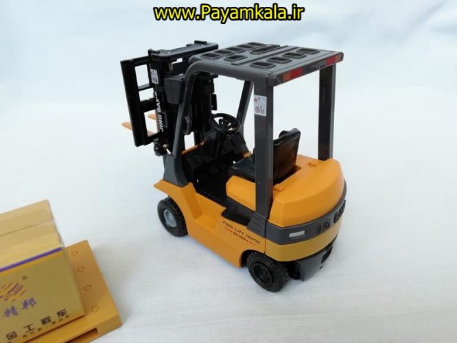 ماکت فلزی لیفتراک (LIFT TRUCK 1:60 BY JING BANG)(جعبه دار) رنگ زرد