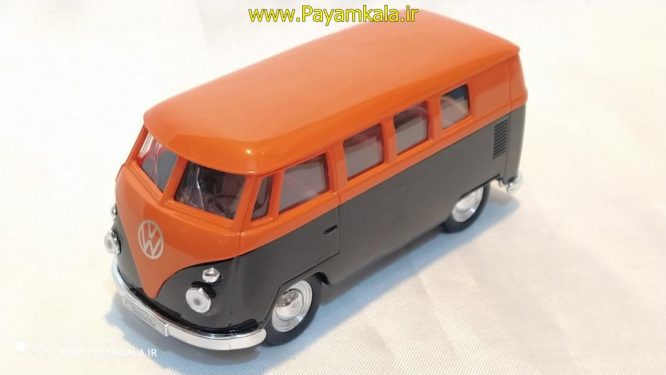 فولکس استیشن (VOLKSWAGEN T1 BUS 1963 BY WELLY ) (1:32) مشکی-نارنجی