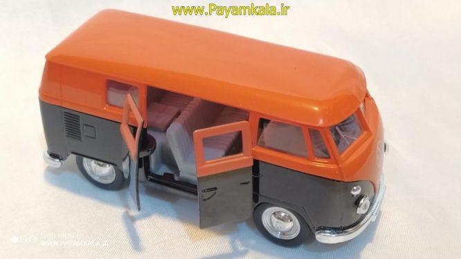 فولکس استیشن (VOLKSWAGEN T1 BUS 1963 BY WELLY ) (1:32) مشکی-نارنجی