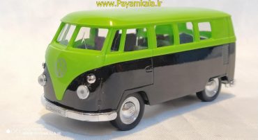 فولکس استیشن (VOLKSWAGEN T1 BUS 1963 BY WELLY ) (1:32) مشکی-سبزفسفوری