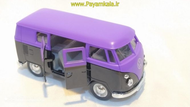 فولکس استیشن (VOLKSWAGEN T1 BUS 1963 BY WELLY ) (1:32) مشکی-بنفش