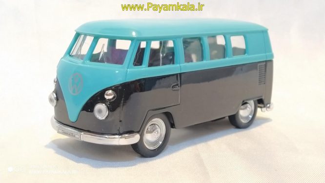 فولکس استیشن (VOLKSWAGEN T1 BUS 1963 BY WELLY ) (1:32) مشکی-آبی