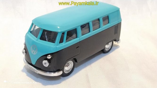 فولکس استیشن (VOLKSWAGEN T1 BUS 1963 BY WELLY ) (1:32) مشکی-آبی