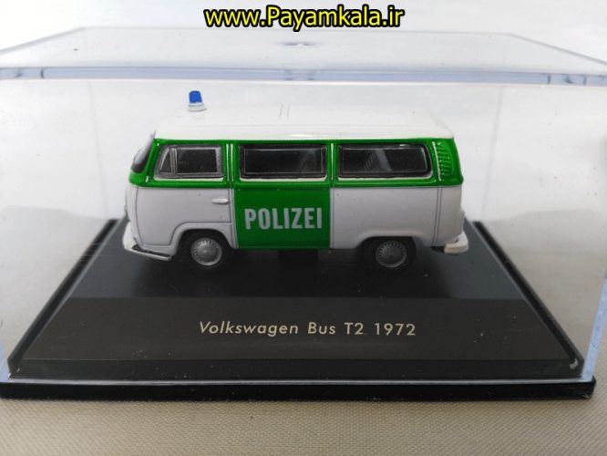 ماکت مینیاتوری فولکس (1:87)(VOLKSWAGEN BUS T2 1972 BY WELLY) پلیس