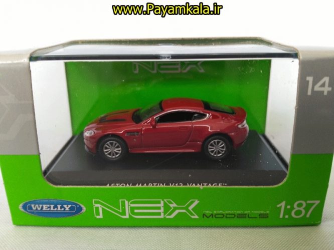 ماکت مینیاتوری استون مارتین(ASTON MARTIN V12 VANTAGE BY WELLY)(1:87)قرمز