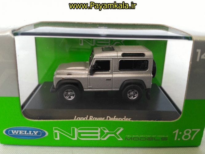 ماکت مینیاتوری لندرور دیفندر (Land Rover Defender BY WELLY)(1:87) نقره ای