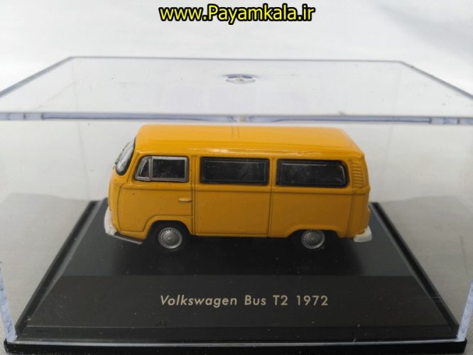 ماکت مینیاتوری فولکس (1:87)(VOLKSWAGEN BUS T2 1972 BY WELLY) زرد