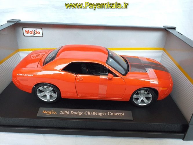 ماکت فلزی دوج چلنجر بزرگ (1:18) (DODGE CHALLENGER BY MAISTO PREMIEREEDITION) نارنجی