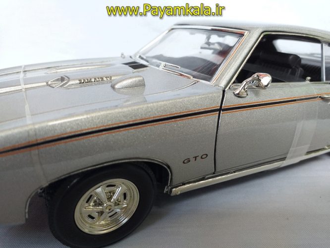 ماکت پونتیاک بزرگ (1:18) نقره ای (PONTIAC GTO JUDGE 1969 BY MOTORMAX)